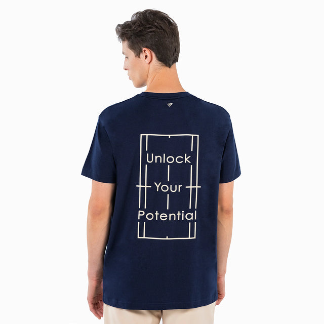 Koszulka tenisowa Tecnifibre Graphic Tee granatowa