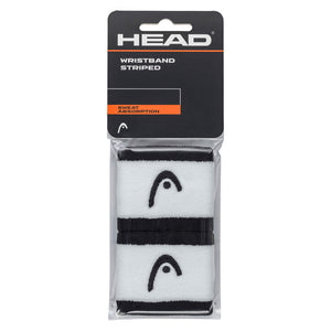 Frotki tenisowe Head Wristband Striped 2.5" biało-czarne