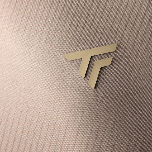 Koszulka tenisowa Tecnifibre X-Loop Tee paski beżowa