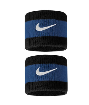 Frotki tenisowe Nike Swoosh Wristbands czarno-niebieskie