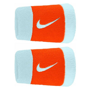 Frotki tenisowe Nike Swoosh Double-Wide biało-pomarańczowe
