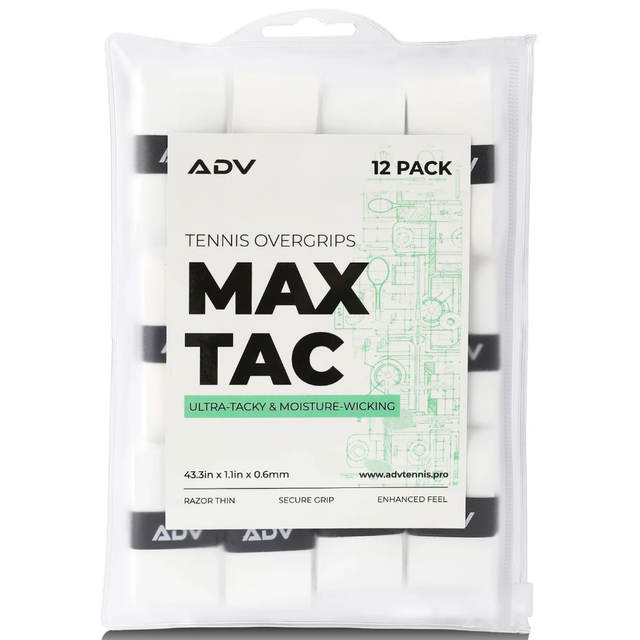 Owijki wierzchnie tenisowe ADV Max Tac x12 white
