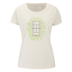 Koszulka tenisowa Babolat Exercise Message Tee Women beżowa
