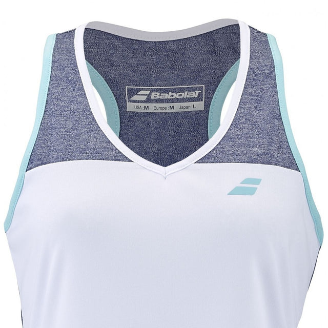 Top tenisowy Babolat Play Tank biało-niebieski
