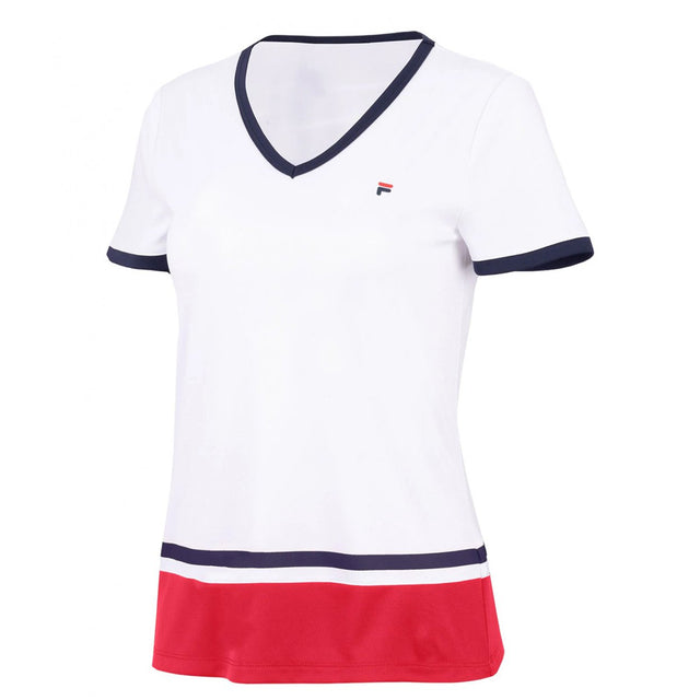 Fila Elisabeth White and Red Tennis T-Shirt