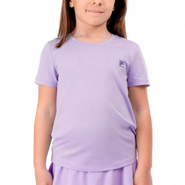 Koszulka tenisowa Fila T-Shirt Leonie Girls lawendowa