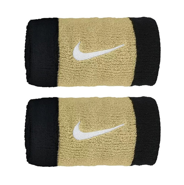 Frotki tenisowe Nike Swoosh Double-Wide czarno-beżowe