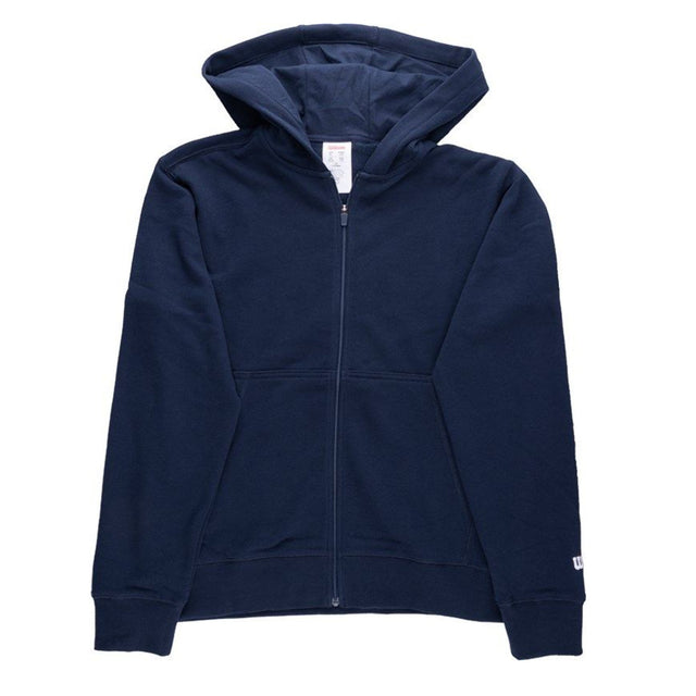Wilson Team Zip Hoodie junior tennis sweatshirt, navy blue
