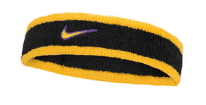 Frotka tenisowa na głowę Nike Swoosh Headband żółto-czarna