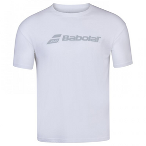 Koszulka tenisowa juniorska Babolat Exercise Tee Boy biała