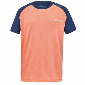 Koszulka tenisowa juniorska Babolat Play Crew Neck Tee Boy pomarańczowa