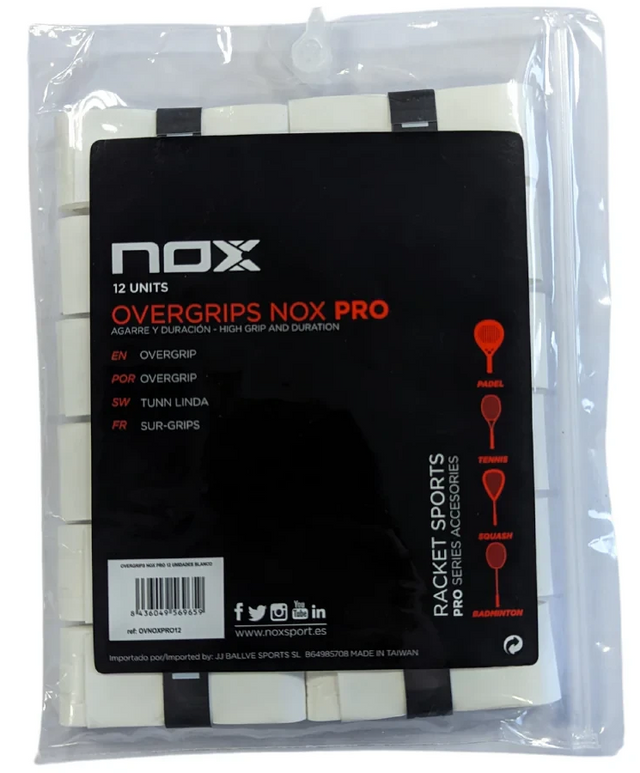 Owijki wierzchnie do padla Nox Overgrip 12P białe