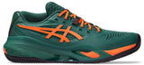 Buty do padla Asics Gel-Resolution X Padel zielono-pomarańczowe