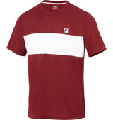 Fila Bosse Burgundy and White Tennis T-Shirt