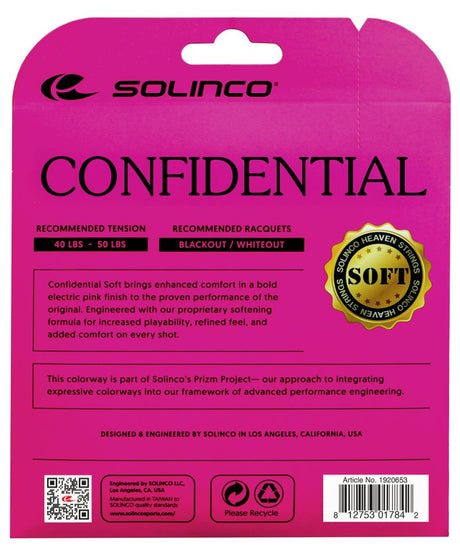 Naciąg tenisowy Solinco Confidential Soft 12.2m różowy