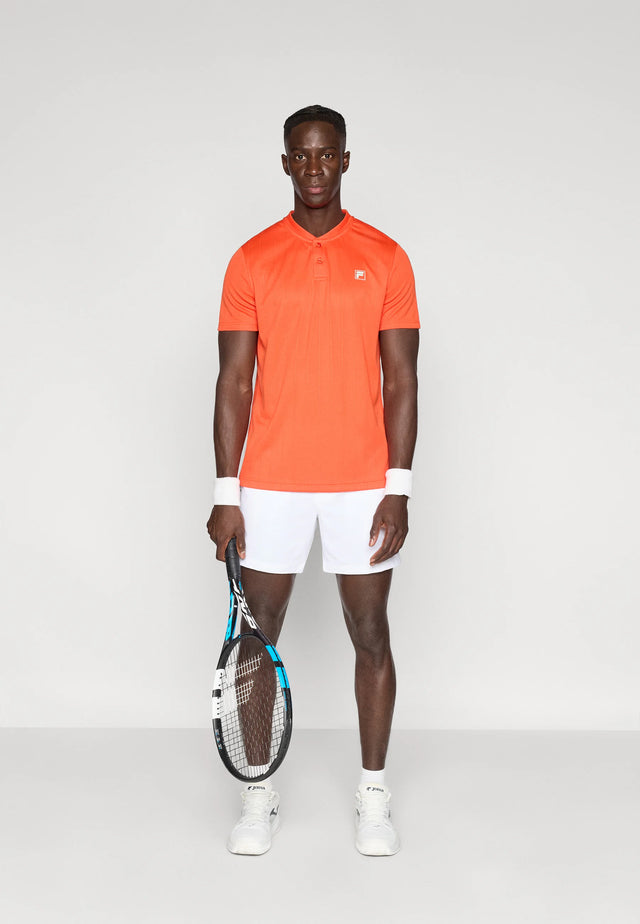 Koszulka tenisowa Fila Henley-Shirt Henry pomarańczowa
