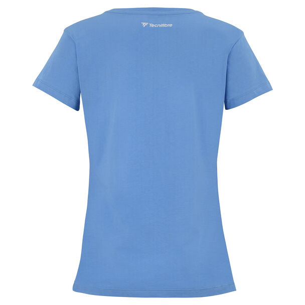 Koszulka tenisowa damska Tecnifibre Club Cotton Tee niebieska