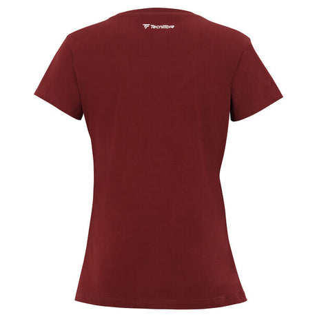 Koszulka tenisowa damska Tecnifibre Club Cotton Tee bordowa