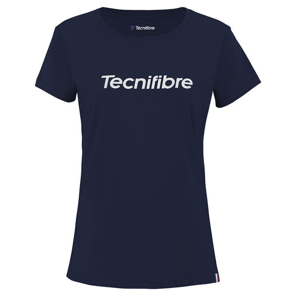 Tecnifibre Women's Club Cotton Tee Tennis T-Shirt Navy
