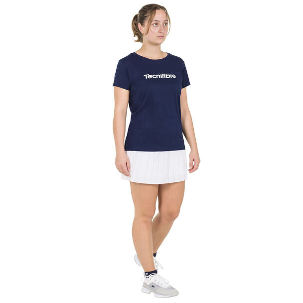 Tecnifibre Women's Club Cotton Tee Tennis T-Shirt Navy