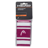 Frotki tenisowe Head Wristband Striped 5" różowo-białe