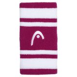 Frotki tenisowe Head Wristband Striped 5" różowo-białe