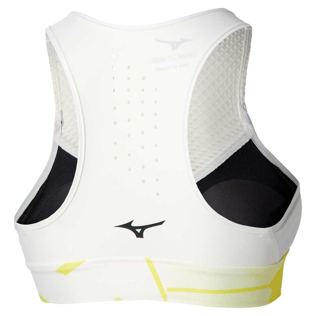 Stanik tenisowy Mizuno Daybreakers Padded Bra biało-żółty