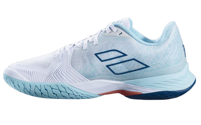Buty tenisowe damskie Babolat Jet Mach 3 AC white/blue