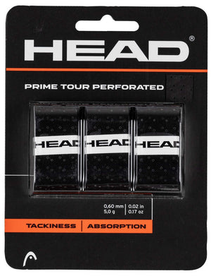 Owijki tenisowe wierzchnie Head Prime Tour Perforated x3 czarne