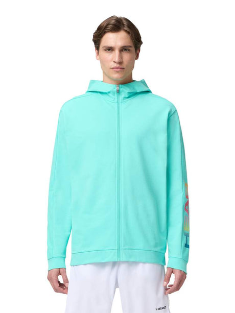 Bluza tenisowa Head Rally Hoodie FZ Men turkusowa