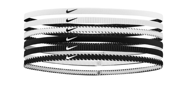 Opaski na głowę Nike Flex Slim Headbands 6P czarno-białe