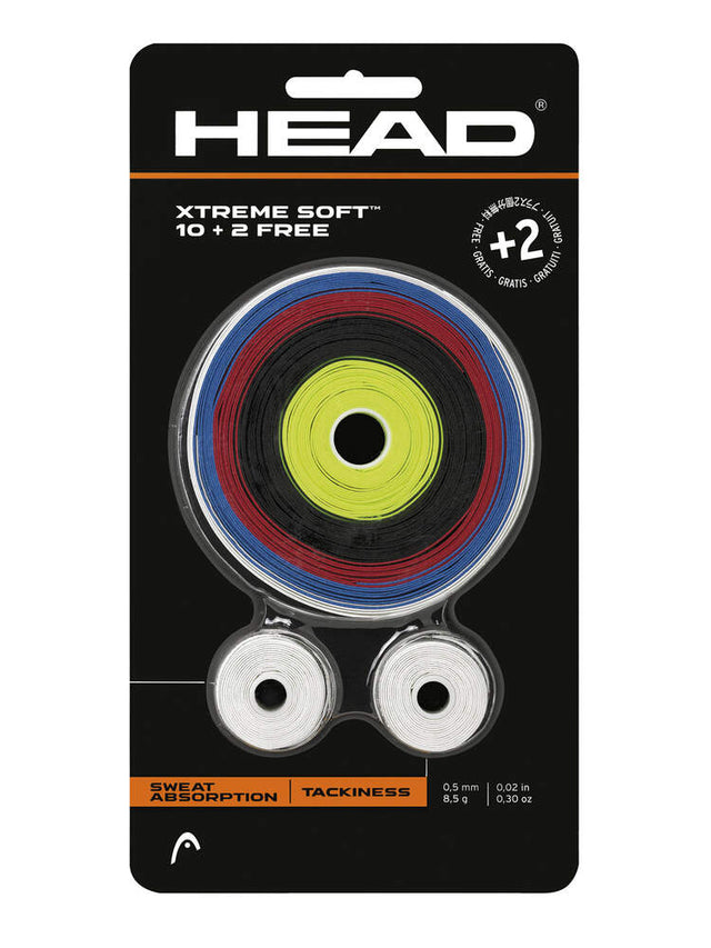 Owijki tenisowe Head Xtreme Soft wielokolorowe 10 + 2 gratis