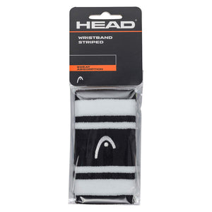 Frotki tenisowe Head Wristband Striped 5" czarno-białe