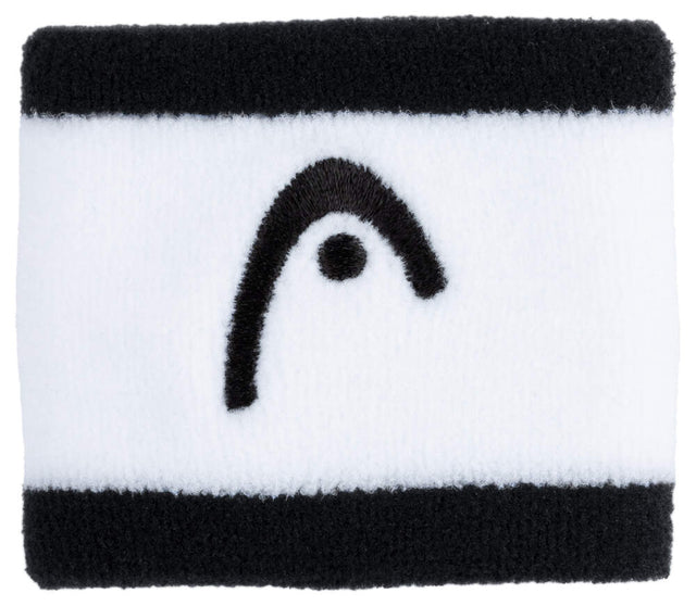 Frotki tenisowe Head Wristband Striped 2.5" biało-czarne