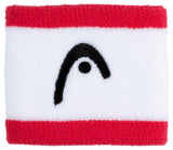 Frotki tenisowe Head Wristband Striped 2.5" biało-czerwone