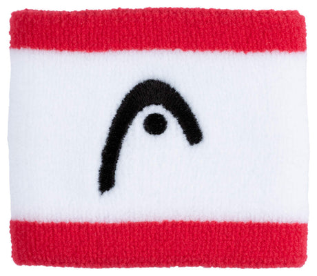 Frotki tenisowe Head Wristband Striped 2.5" biało-czerwone
