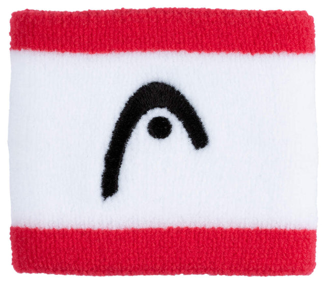 Frotki tenisowe Head Wristband Striped 2.5" biało-czerwone