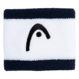 Frotki tenisowe Head Wristband Striped 2.5" biało-granatowe