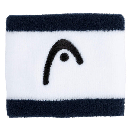 Frotki tenisowe Head Wristband Striped 2.5" biało-granatowe