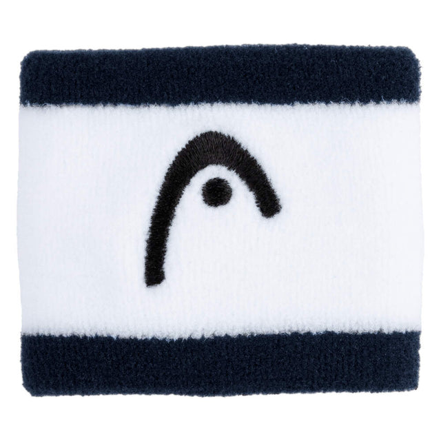 Frotki tenisowe Head Wristband Striped 2.5" biało-granatowe