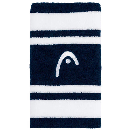 Frotki tenisowe Head Wristband Striped 5" granatowo-białe