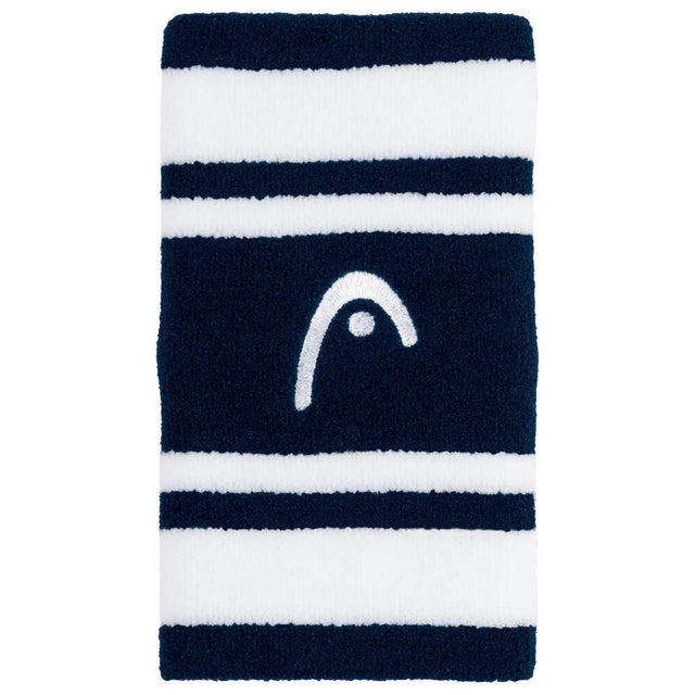 Frotki tenisowe Head Wristband Striped 5" granatowo-białe