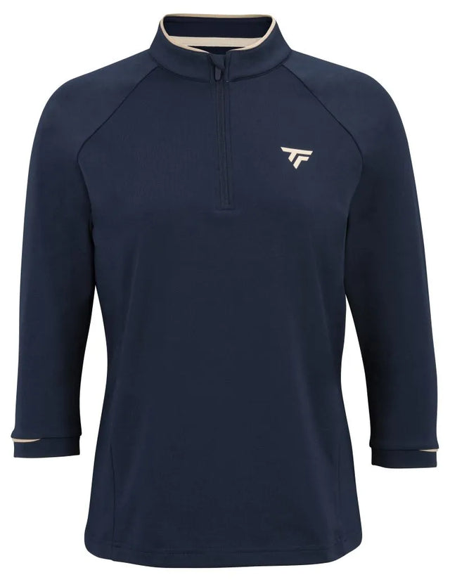 Bluza tenisowa damska Tecnifibre Thermozip 3/4 Sleeve granatowa