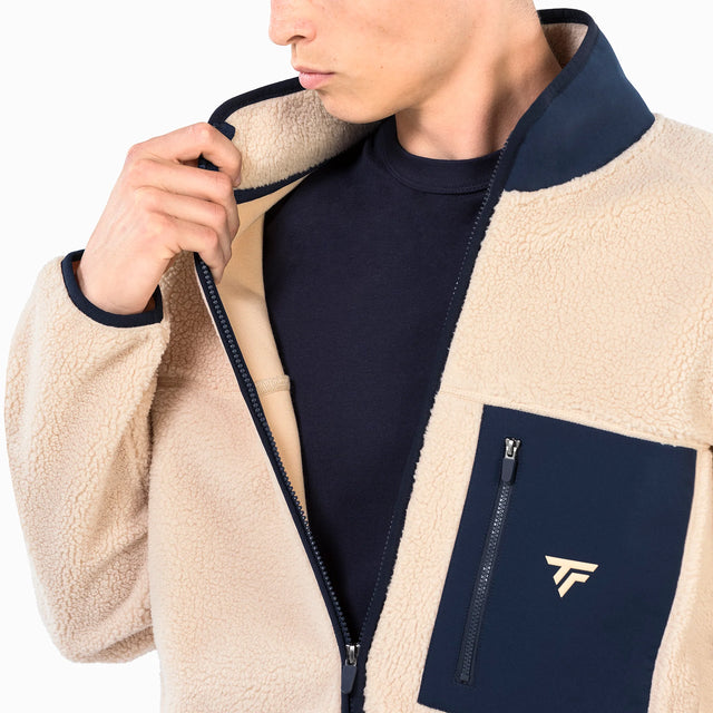 Polar Tecnifibre Sherpa Full Zip Jacket beżowo-granatowy