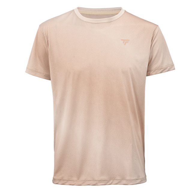 Koszulka tenisowa Tecnifibre X-Loop Tee paski beżowa