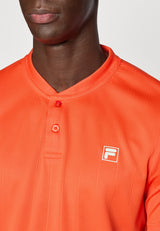Koszulka tenisowa Fila Henley-Shirt Henry pomarańczowa