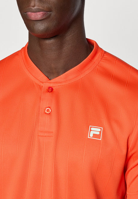 Koszulka tenisowa Fila Henley-Shirt Henry pomarańczowa