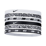 Opaski na głowę Nike Printed Headbands 6 czarno-białe