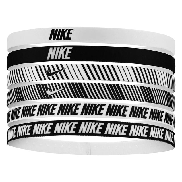 Opaski na głowę Nike Printed Headbands 6P czarno-białe