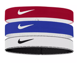 Opaski na głowę Nike Flex Wide Headbands czerwone-niebiesko-białe x3